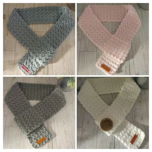 Handmade Crochet Acrylic Keyhole Neck Warmer Scarf (Choose One Or Custom Color)